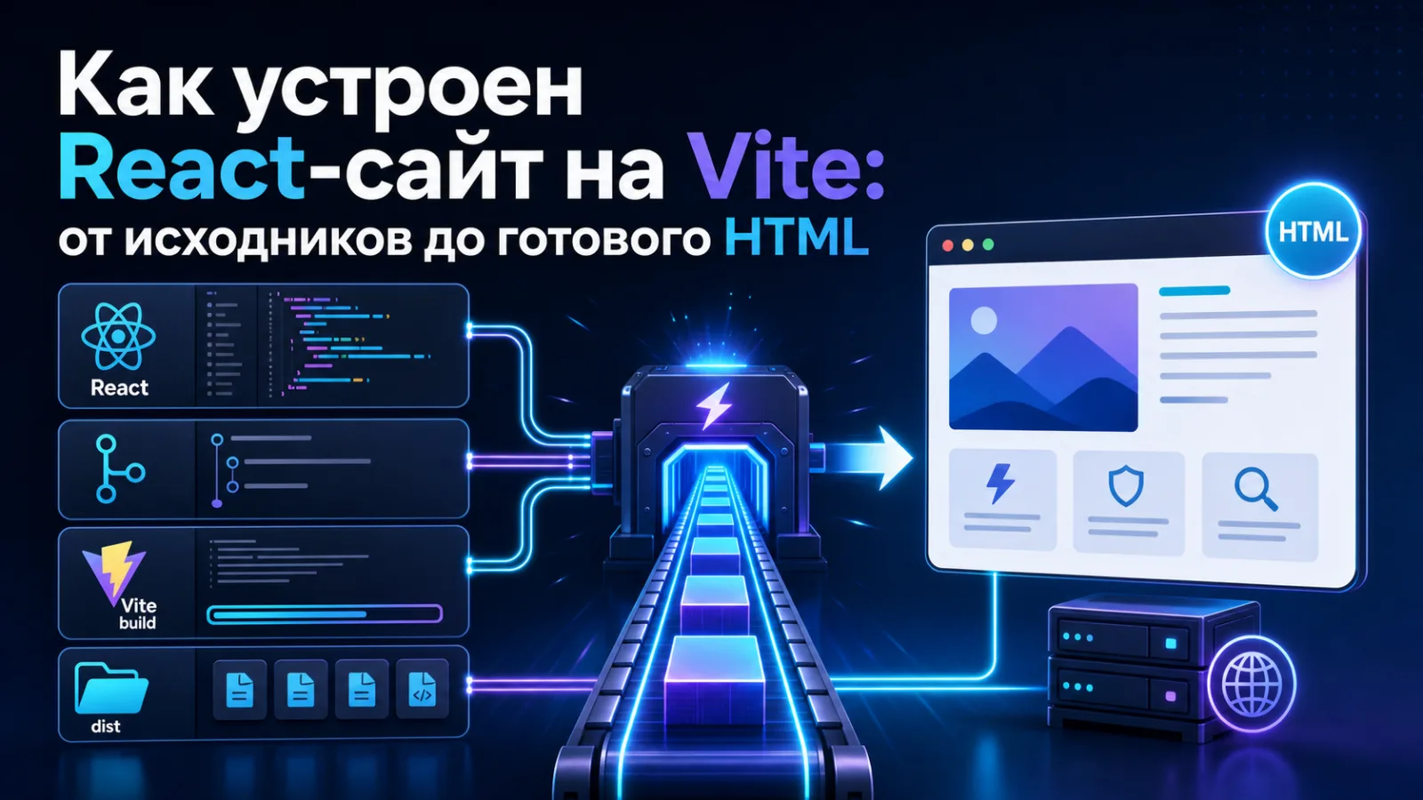 Как устроен React-сайт на Vite: от исходников до готового